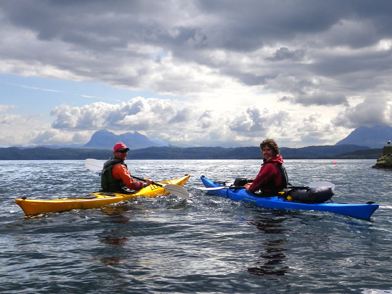 Two people sea kayaking