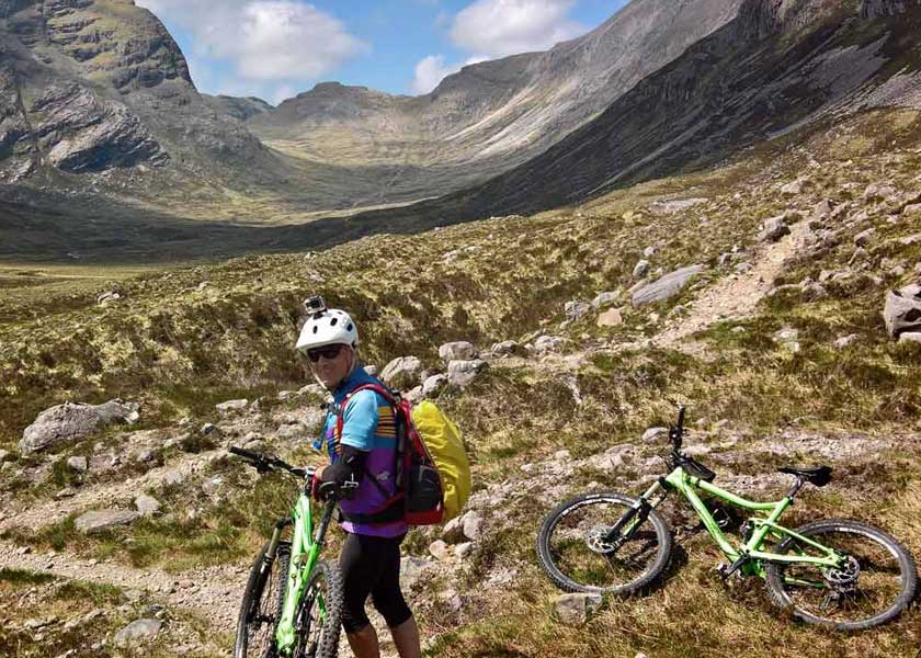 Posing with mountain bike in Torridon