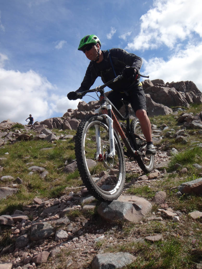 mountain biking on rocky paths in torridon