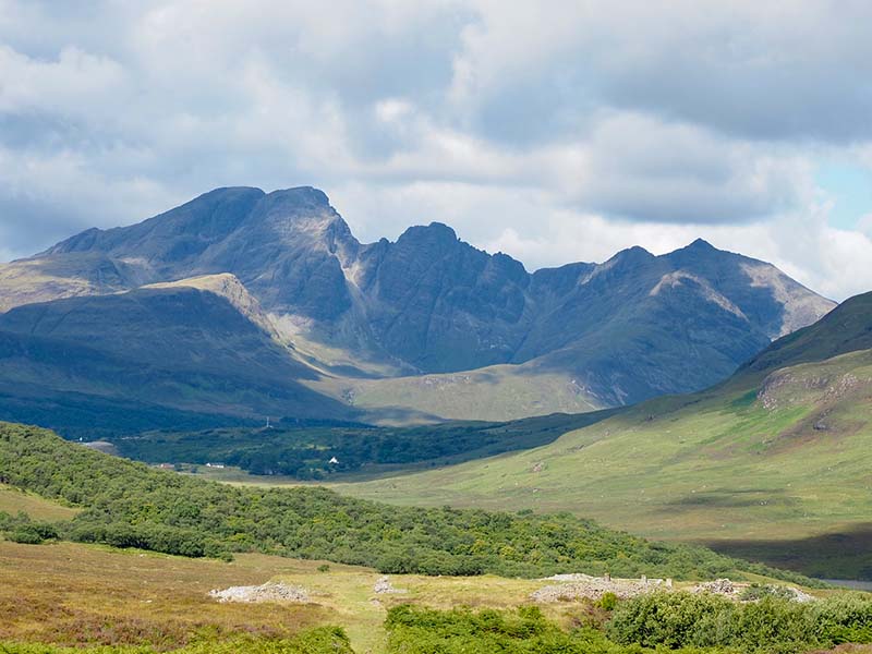 A landscape view of the Cuillin Ridge