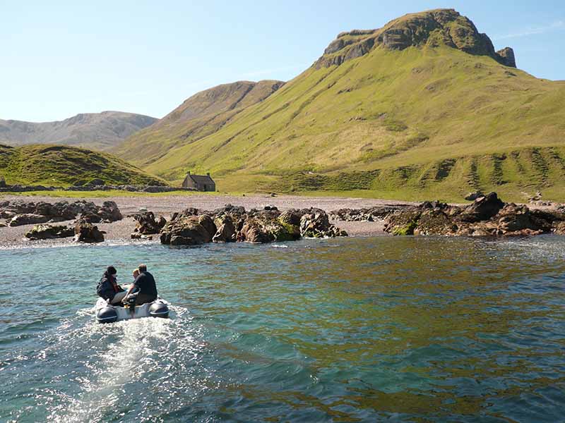 Responsible tourism - Bloodstone Hill, a day trip from Knoydart by small boat. 