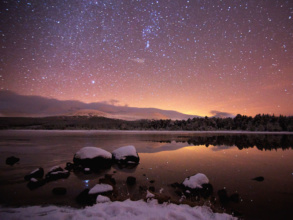 Stars appearing at sunset