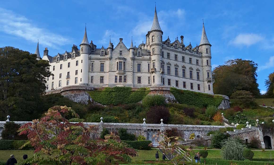 a beautiful white castle, very elaborate